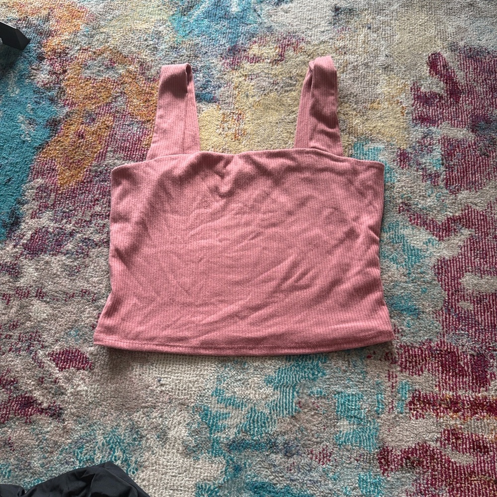 Pink Ribbed Women's Top - Picture 2 of 2